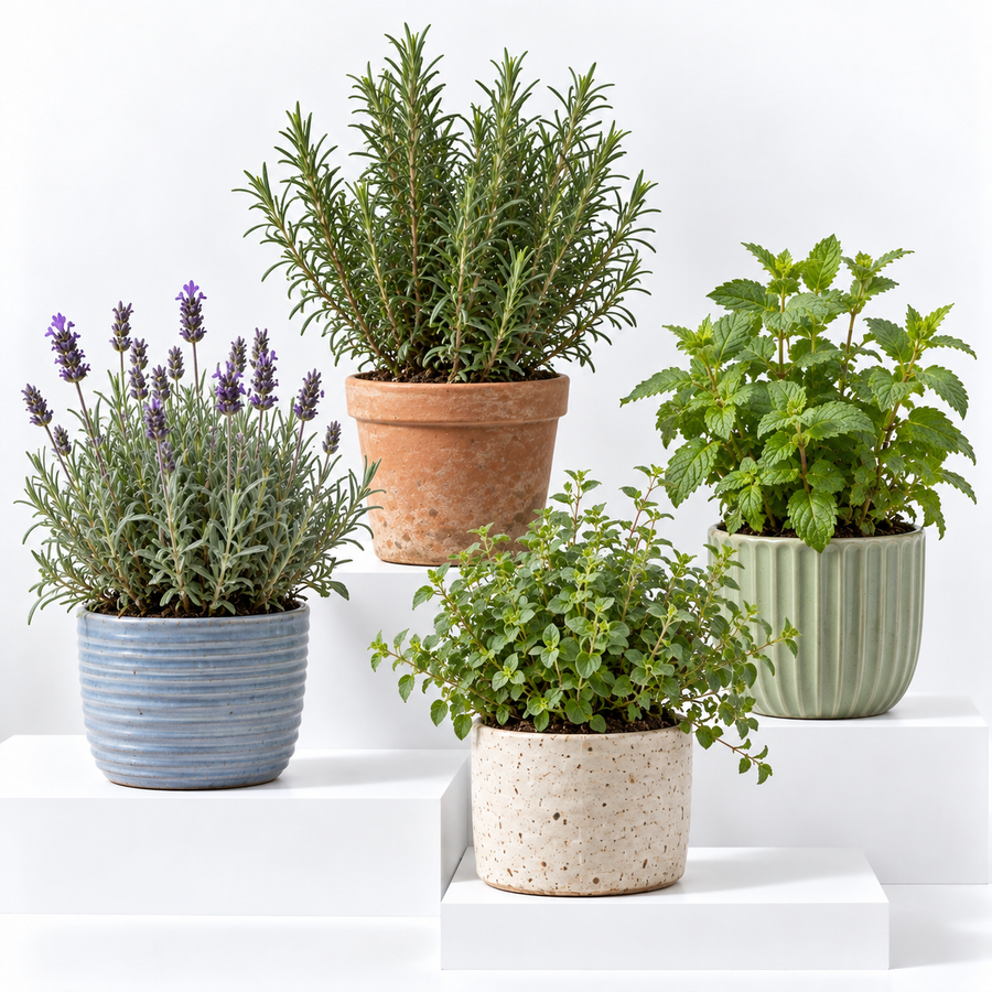 Hard To Kill Herb Collection -  Rosemary, Lavender, Oregano and Mint  1