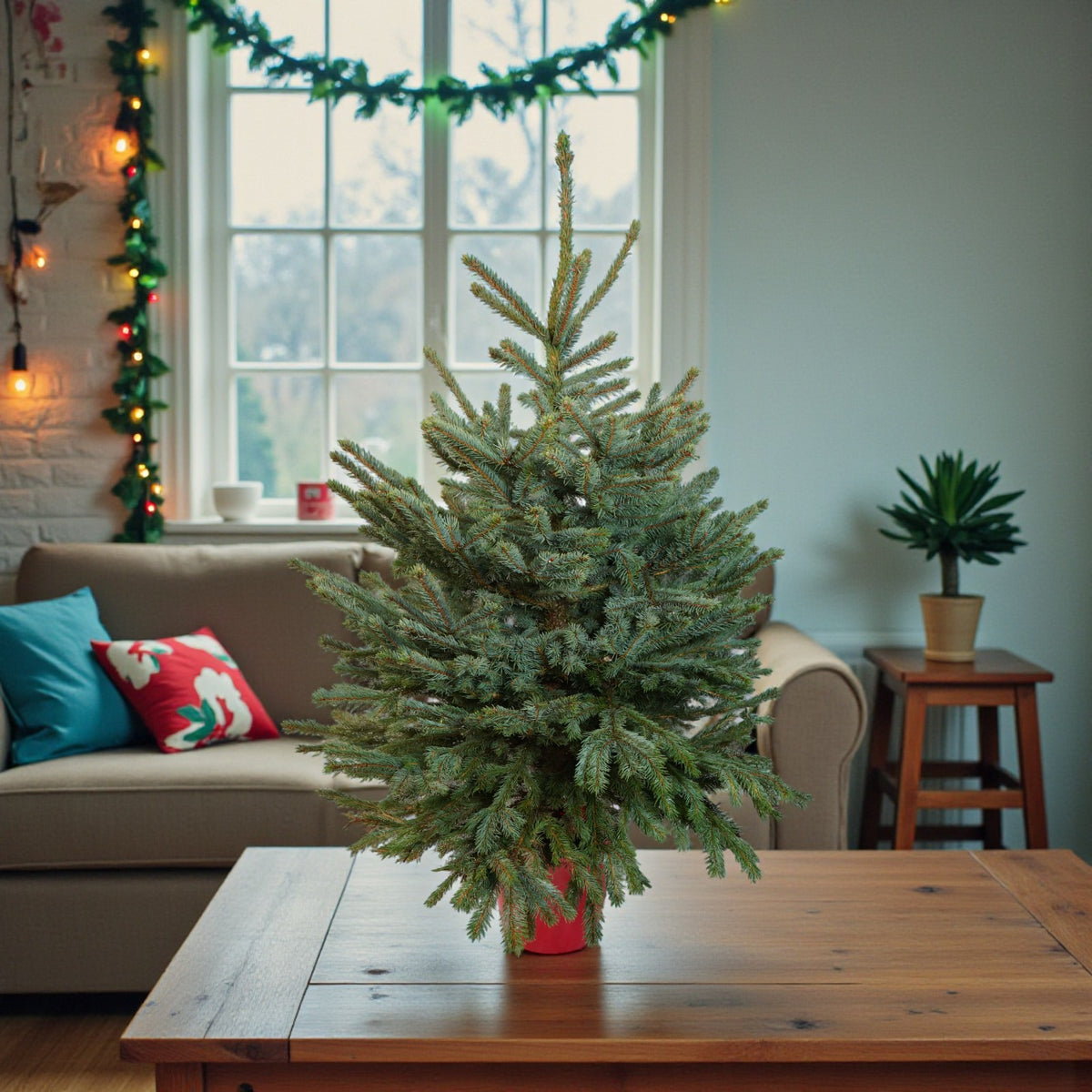 Blue Spruce Pot Grown Christmas Tree  1