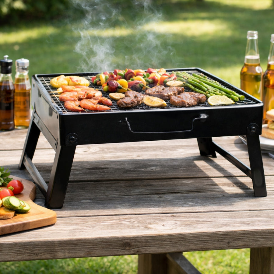 Folding Charcoal Tabletop BBQ Grill  1