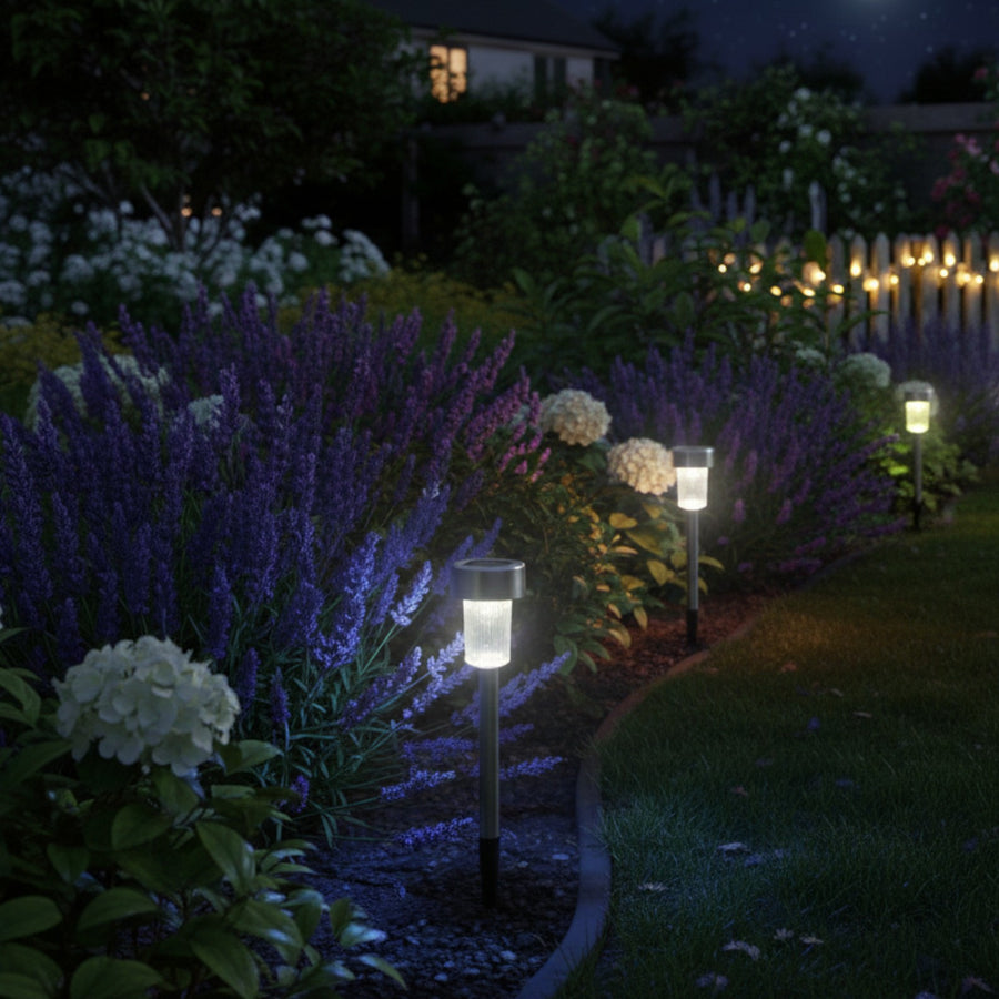Stainless Steel Solar Garden Lights 5 Set  2