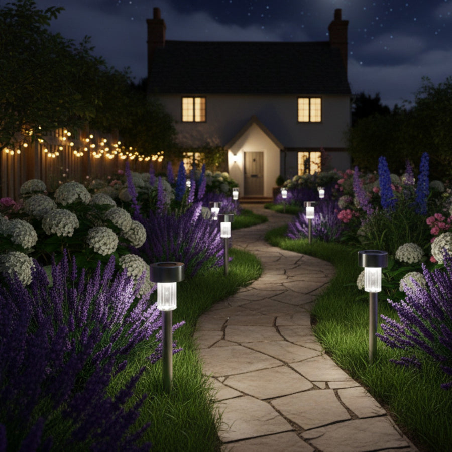 Stainless Steel Solar Garden Lights 5 Set  1