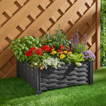 Rattan Effect Plastic Raised Bed  2