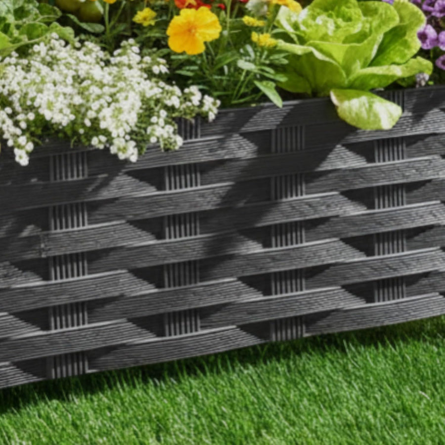 Rattan Effect Plastic Raised Bed  4