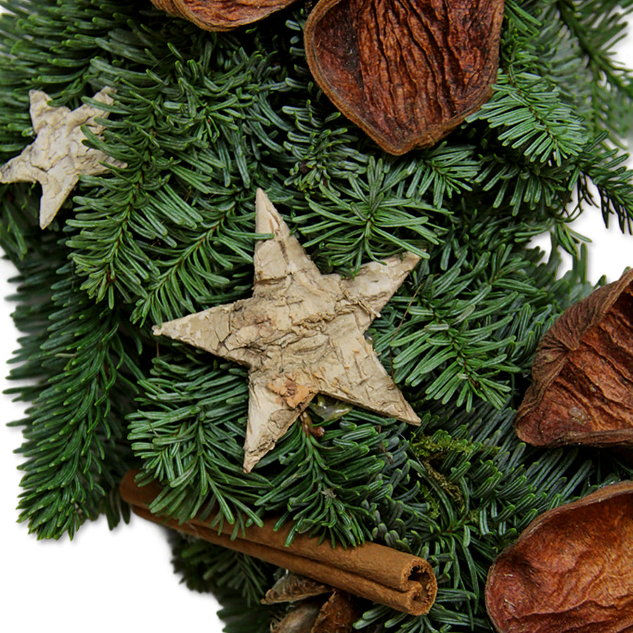 Christmas Wreath with Wooden Stars and Dried Flowers WRTHDRISTARFLWR-christmas wreath stars and dried flowers-image3 3