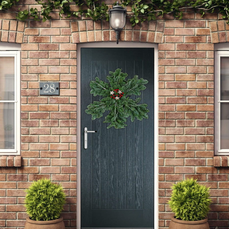 Snowflake Shaped Wreath with Decorations WRTHSNOWFLKE-christmas wreath snowflake with decorations-image2 3