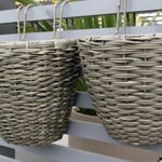 Anthracite Dark Grey Rattan Hanging Planter Anthracite Dark Grey Rattan Hanging Planter image2 2