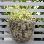 Anthracite Dark Grey Rattan Hanging Planter Anthracite Dark Grey Rattan Hanging Planter image4 4