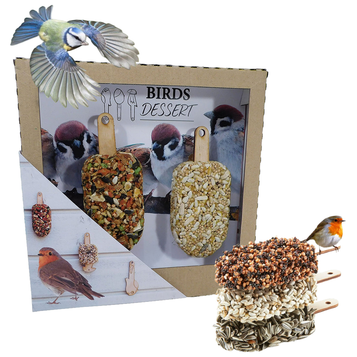 Birds Dessert Ice Lolly Hanging Bird Feeders - Main Image