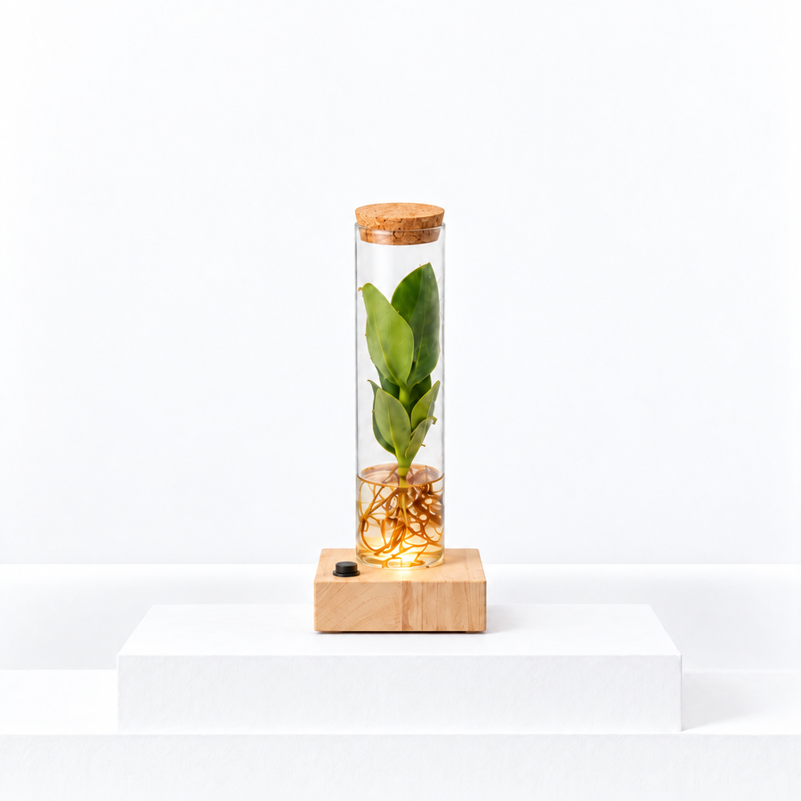 Hydroponic Clusia in a Glass Tube with LED Light & Gift Box  1