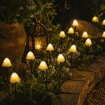 Set of 10 Solar LED Warm White Mushroom String Lights  3