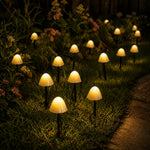 Set of 10 Solar LED Warm White Mushroom String Lights  4