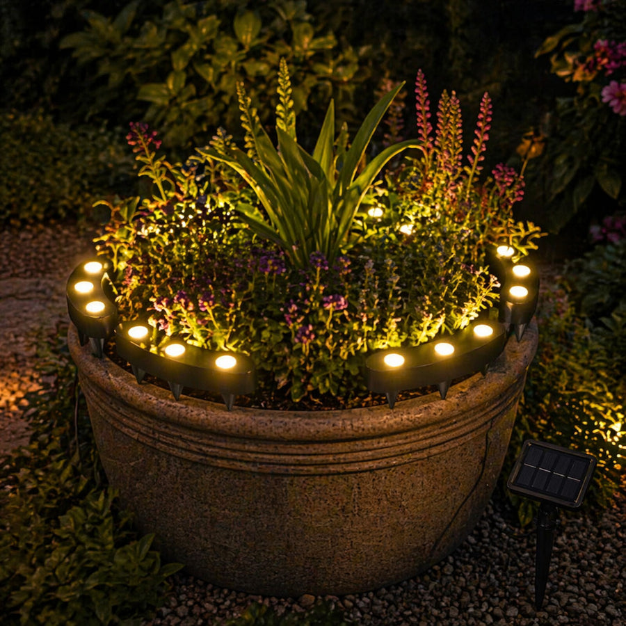 Solar Flower Warm White LED Pot Lights  1