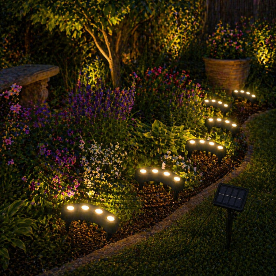 Solar Flower Warm White LED Pot Lights  3