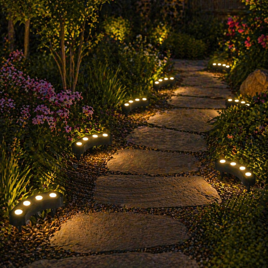 Solar Flower Warm White LED Pot Lights  4