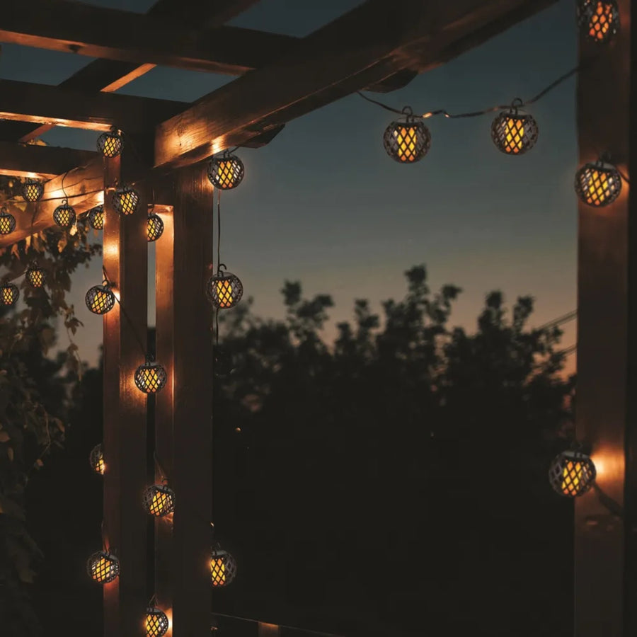 Set of 10 Solar Hanging Lantern Flickering Bulb  1