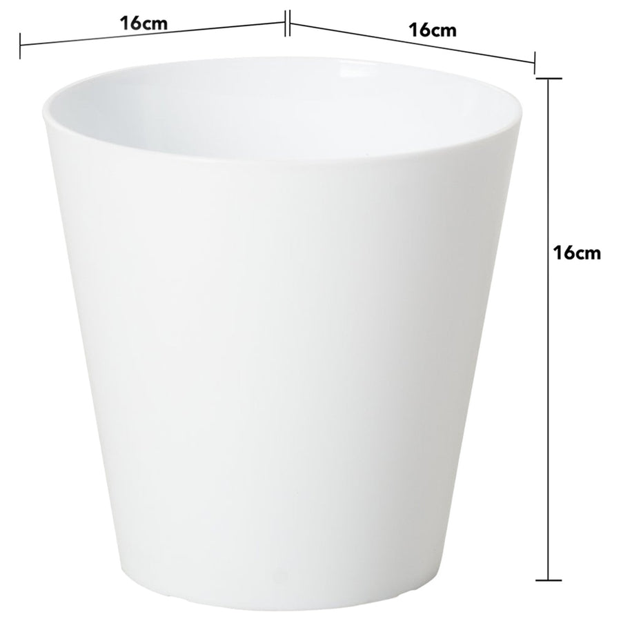 Wham Studio White Plastic Plant Pot 16cm whitepotsize 3